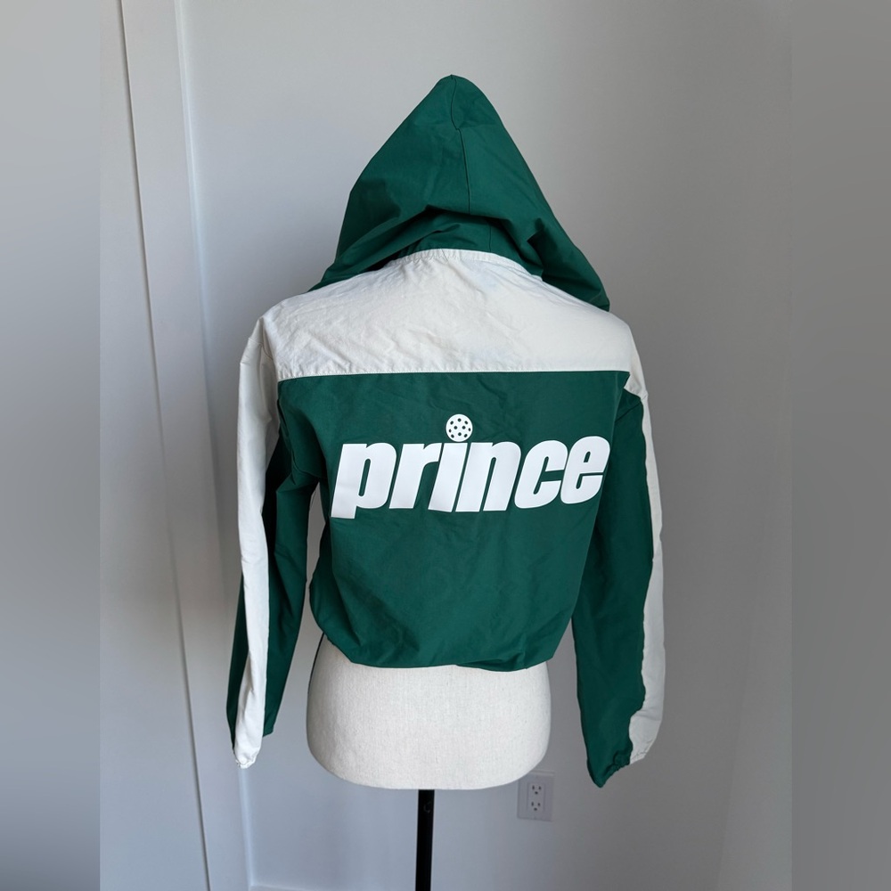 Prince Pickleball green windbreaker hooded full zip jacket small NWT tennis prep - Picture 4 of 5